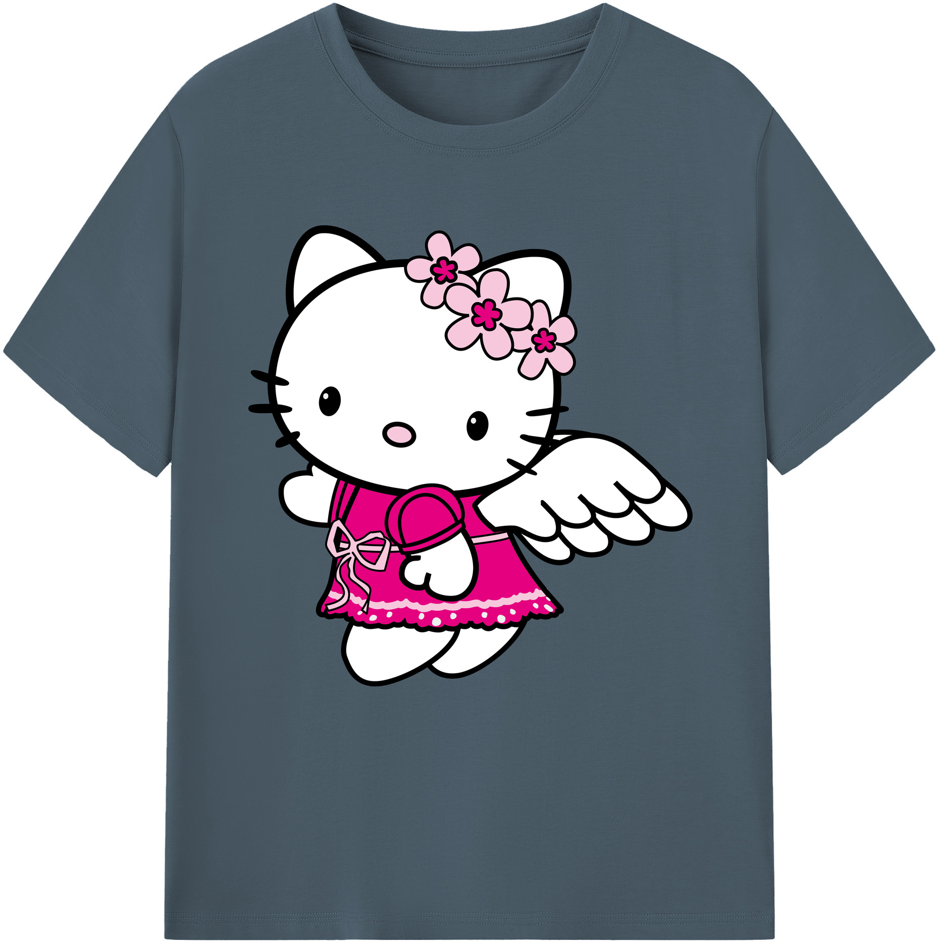 （画像用） Hello Kitty ハローキティ 綿100％半袖Tシャツ（フロントプリント）